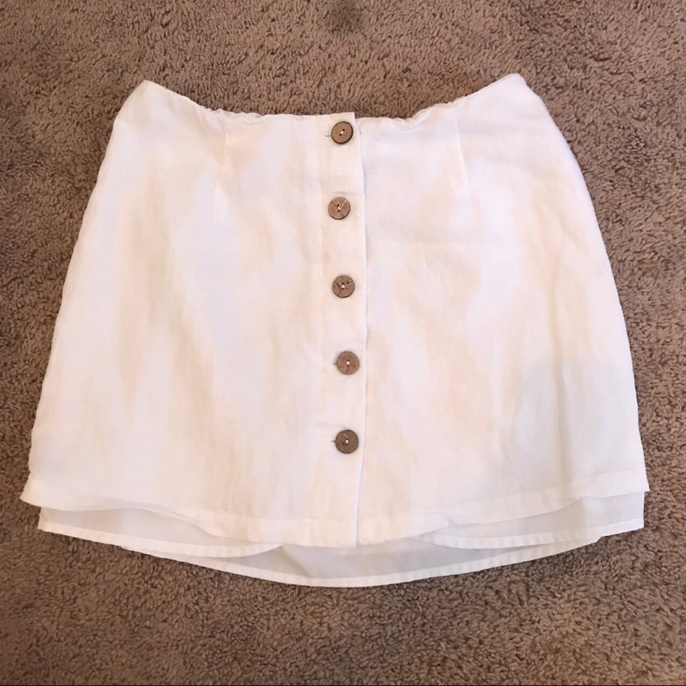 White linen skirt
